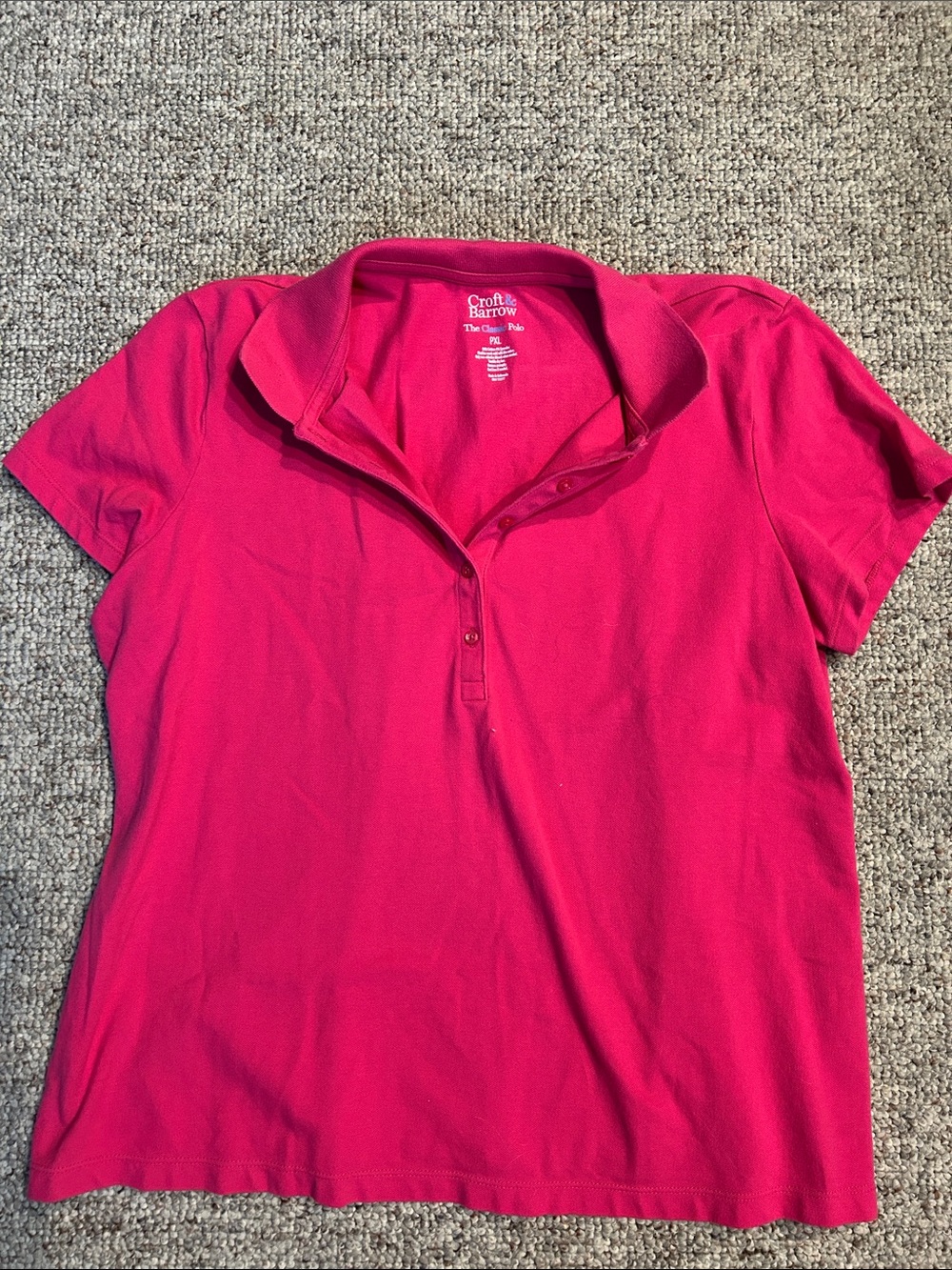 croft & barrow Women's Bright Pink Polo Shirt